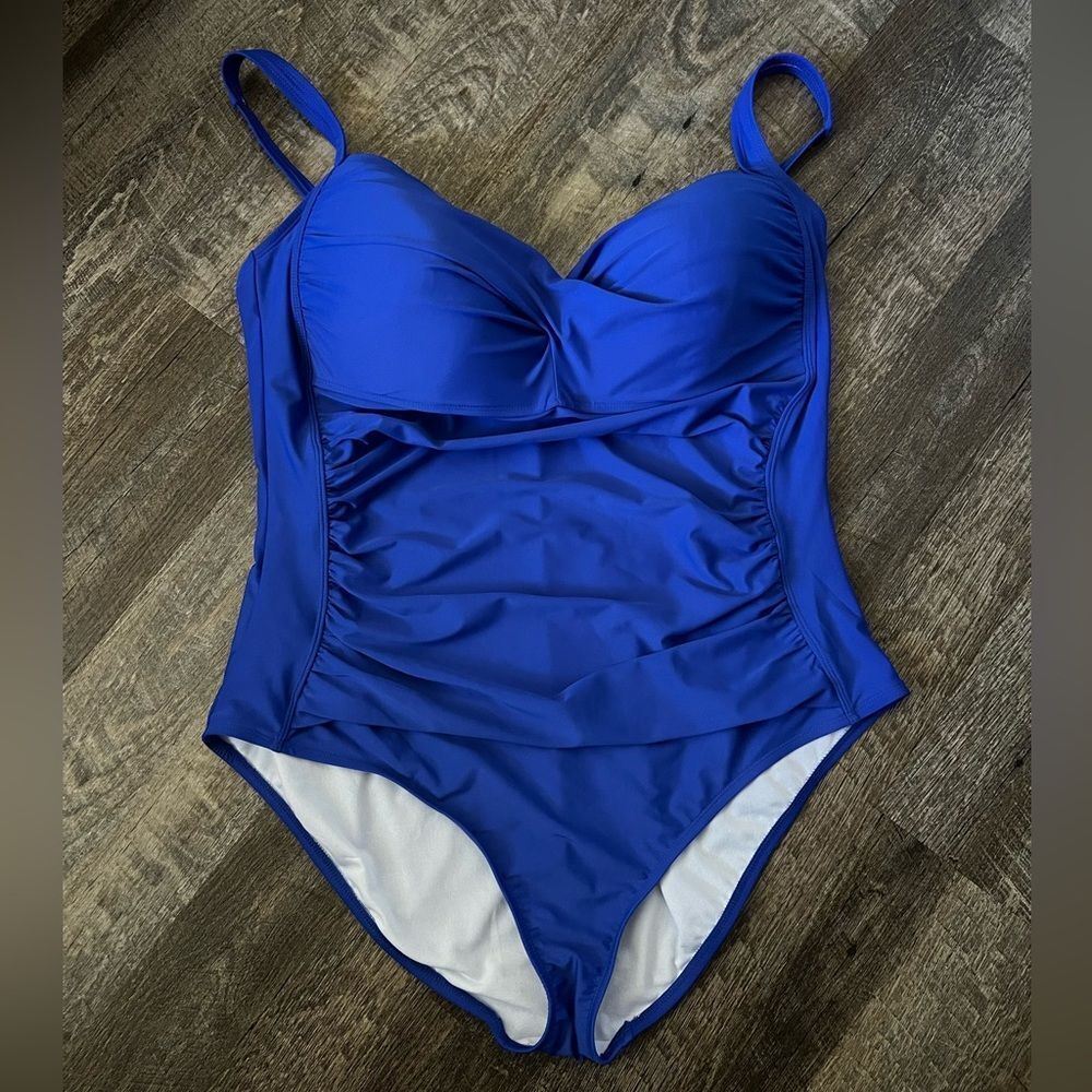 Liz Claiborne Women's‎ Easy-on + Easy-off Plus One Piece Swimsuit-Size 24W - Picture 2 of 9